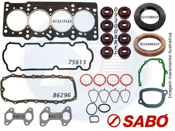 JUNTA MOTOR FIAT C/R S/R TRASEIRO FIBRA <br> PALIO / SIENA / STRADA / IDEA / PUN