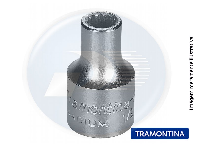 SOQUETE ESTRIADO ENCAIXE 1/2 9MM <br> SOQUETE ESTRIADO ENCAIXE 1 / 2 – 9 MM. COR