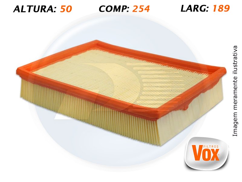 FILTRO AR VW RETANGULAR  APOLLO / ESCORT / GOL / LOGUS / PARATI / POINTER /