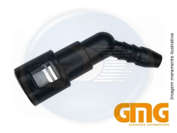 CONECTOR P/FILTRO COMBUSTIVEL COTOVELO 45? 5/16 X  <br> 45 GRAUS POP TOP 5/16 X