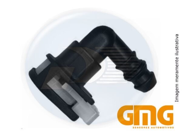 CONECTOR P/FILTRO COMBUSTIVEL GM 90? 3/8 X 3/8     <br> LINHA GM 90 GRAUS 3/8 X
